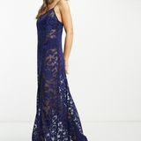 NA-KD X Mimi Ar Strap Detail 90'S Midi Dress In Blue Floral