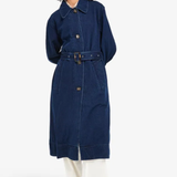 Barbour Denim Somerland Trench Jacket In Dark Wash