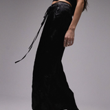 Topshop Crinkle Wrap Midi Skirt In Black