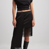 NA-KD x Josefine Hj Fringe Mini Skirt In Black