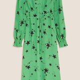 M&S Star Print V-Neck Midi Tea Dress