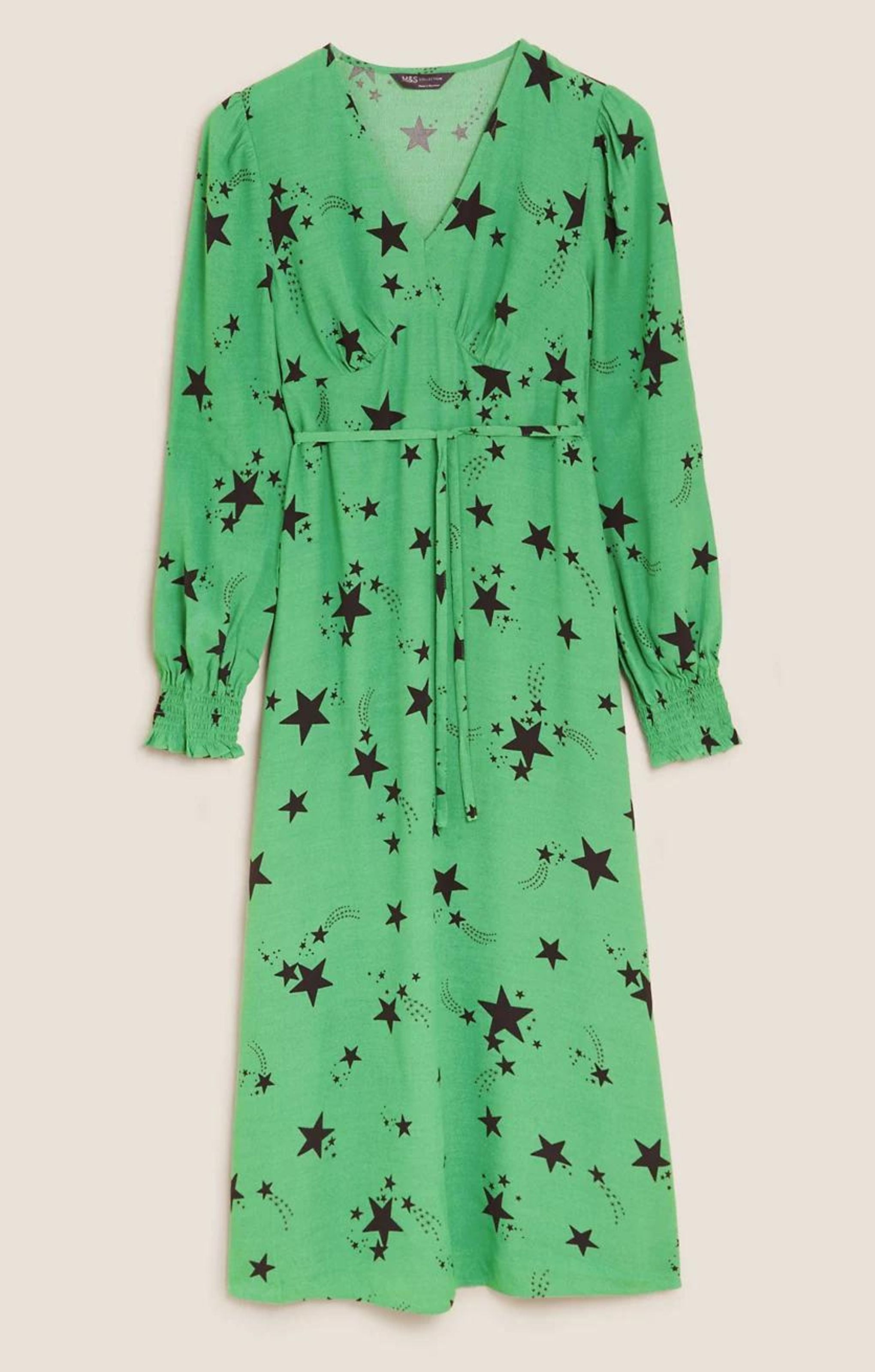 M&S Star Print V-Neck Midi Tea Dress product image