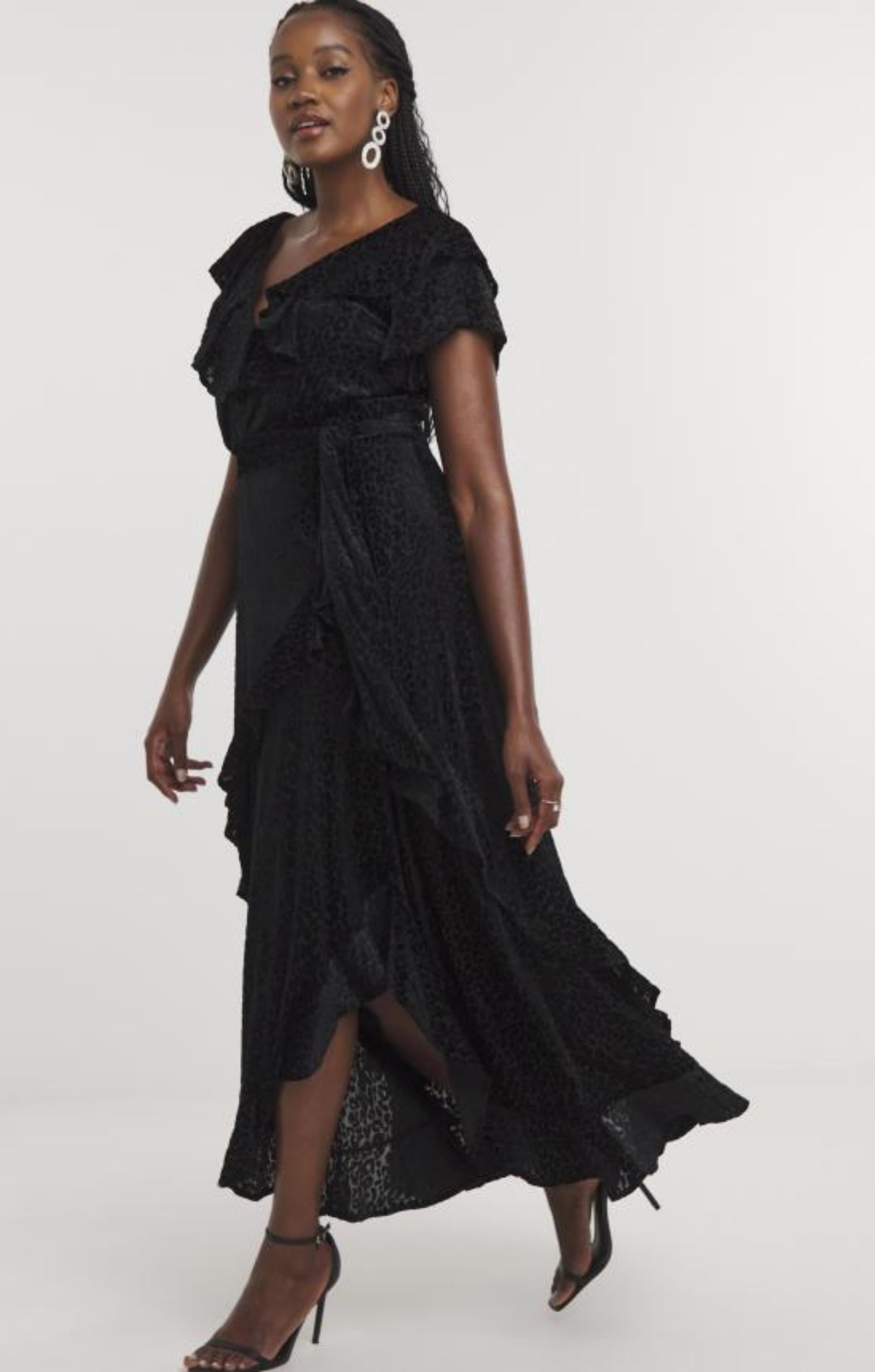 Joanna Hope Maxi Ruffle Burnout Dress