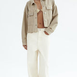 Zara Cropped Overshirt with Piercing Detail