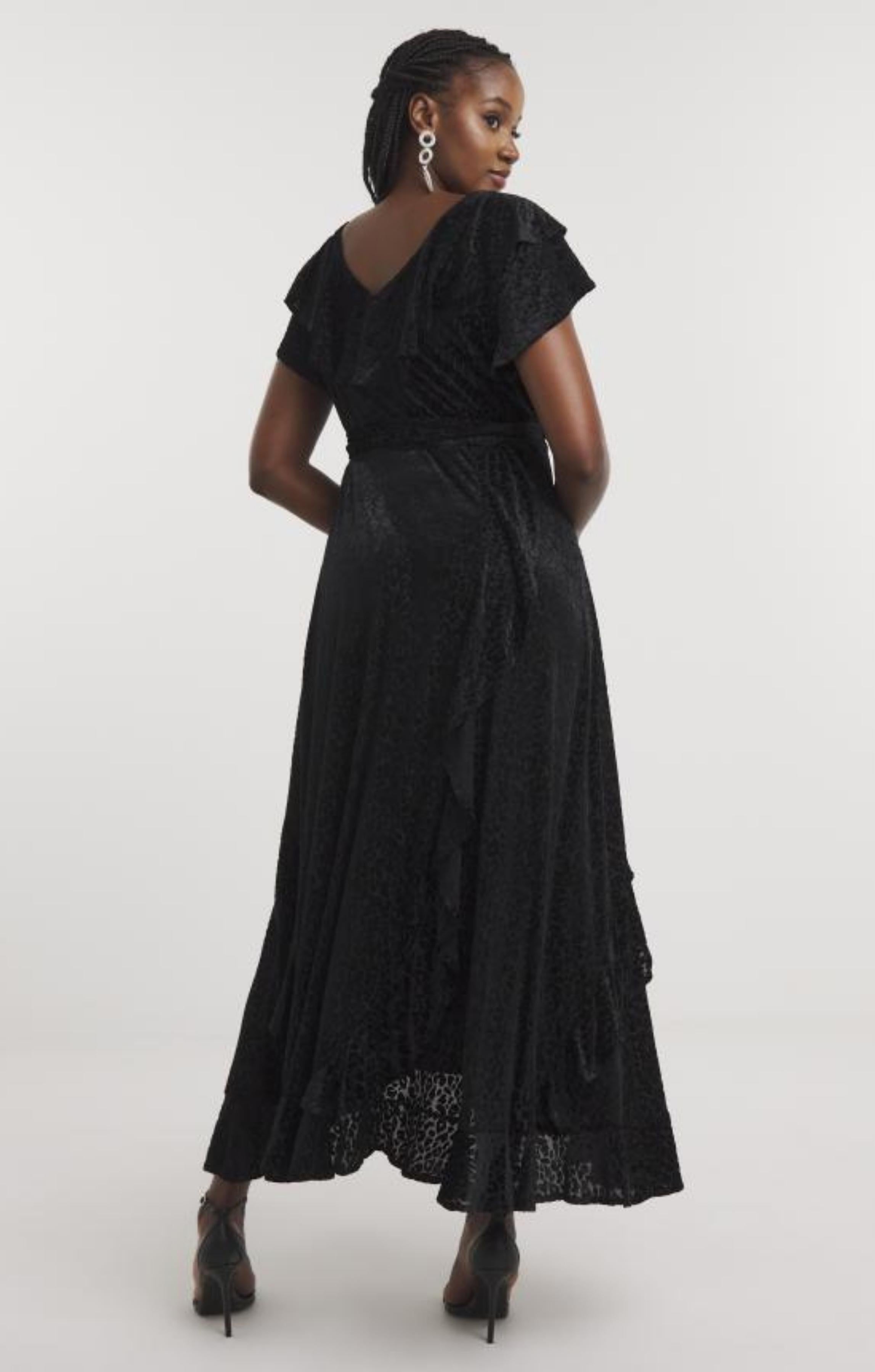 Joanna Hope Maxi Ruffle Burnout Dress