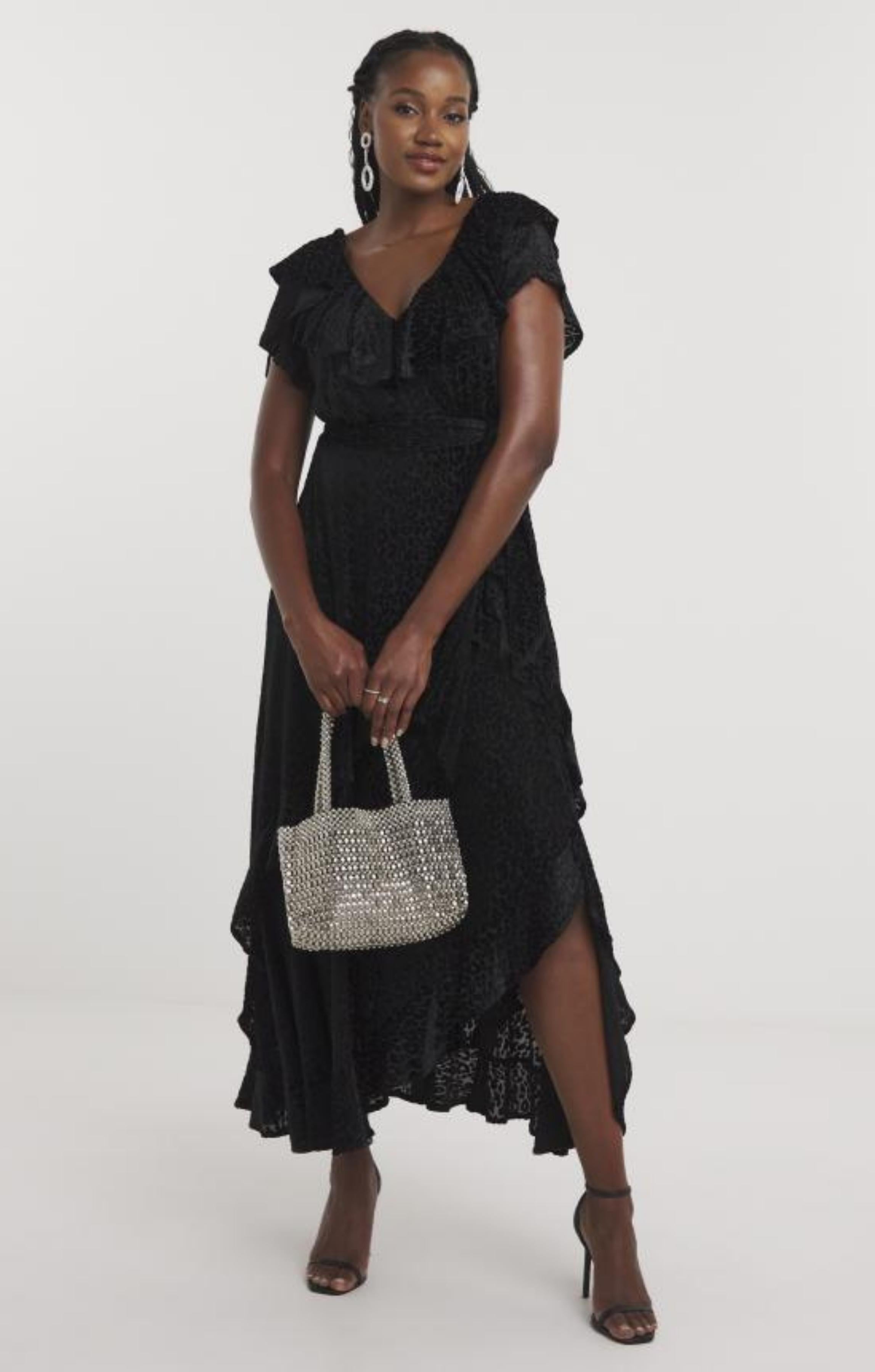 Joanna Hope Maxi Ruffle Burnout Dress