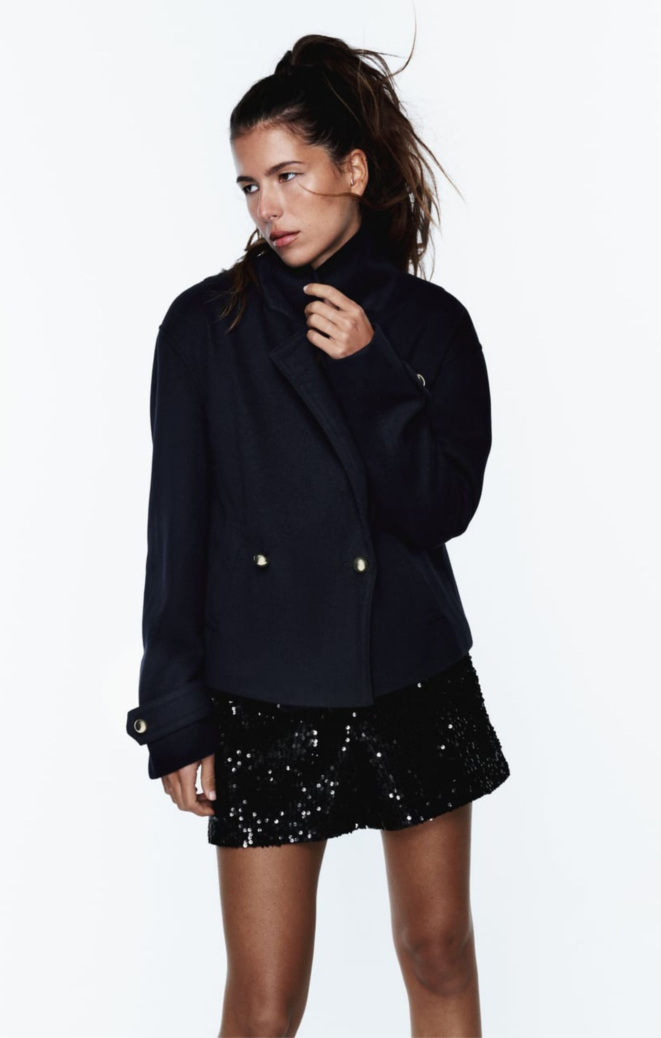 Zara Short Double Breasted Coat