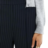 Pieces Tall Wide Leg Tailored Trousers In Charcoal Pinstripe