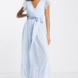 Anaya Bridesmaid Flutter Sleeve Midaxi Dress In Ballard Blue