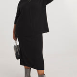 Simply Be Black Roll Neck Longline Jumper