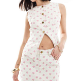 The Frolic exclusive denim ruffle mini skirt