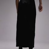 Topshop Crinkle Wrap Midi Skirt In Black