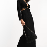 Never Fully Dressed Textured Cut-Out Tassel Midaxi Dress In Black