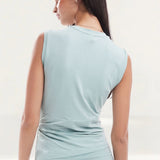 ONLY Asymmetric Knot Tank Top in Light Turquoise