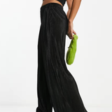 Bolongaro Trevor Velvet Plisse Flared Trouser In Black