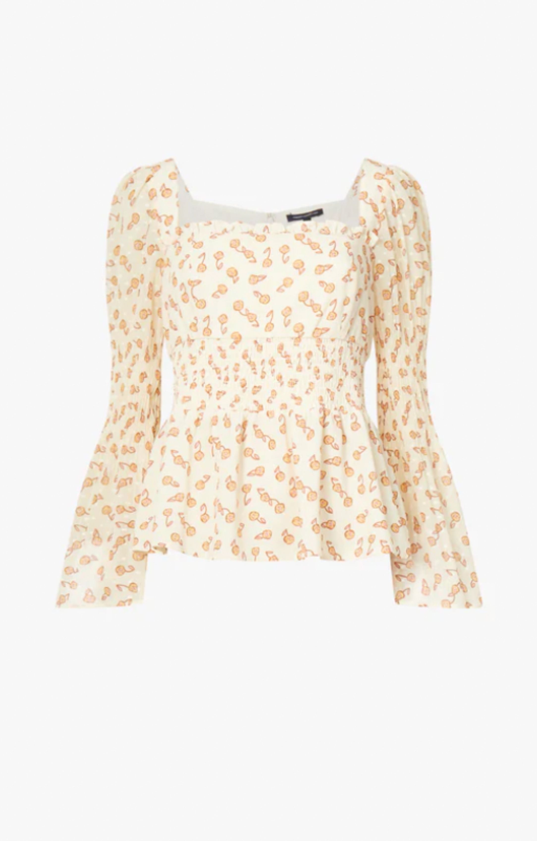 French Connection Francine Callie Drape Smocked Blouse