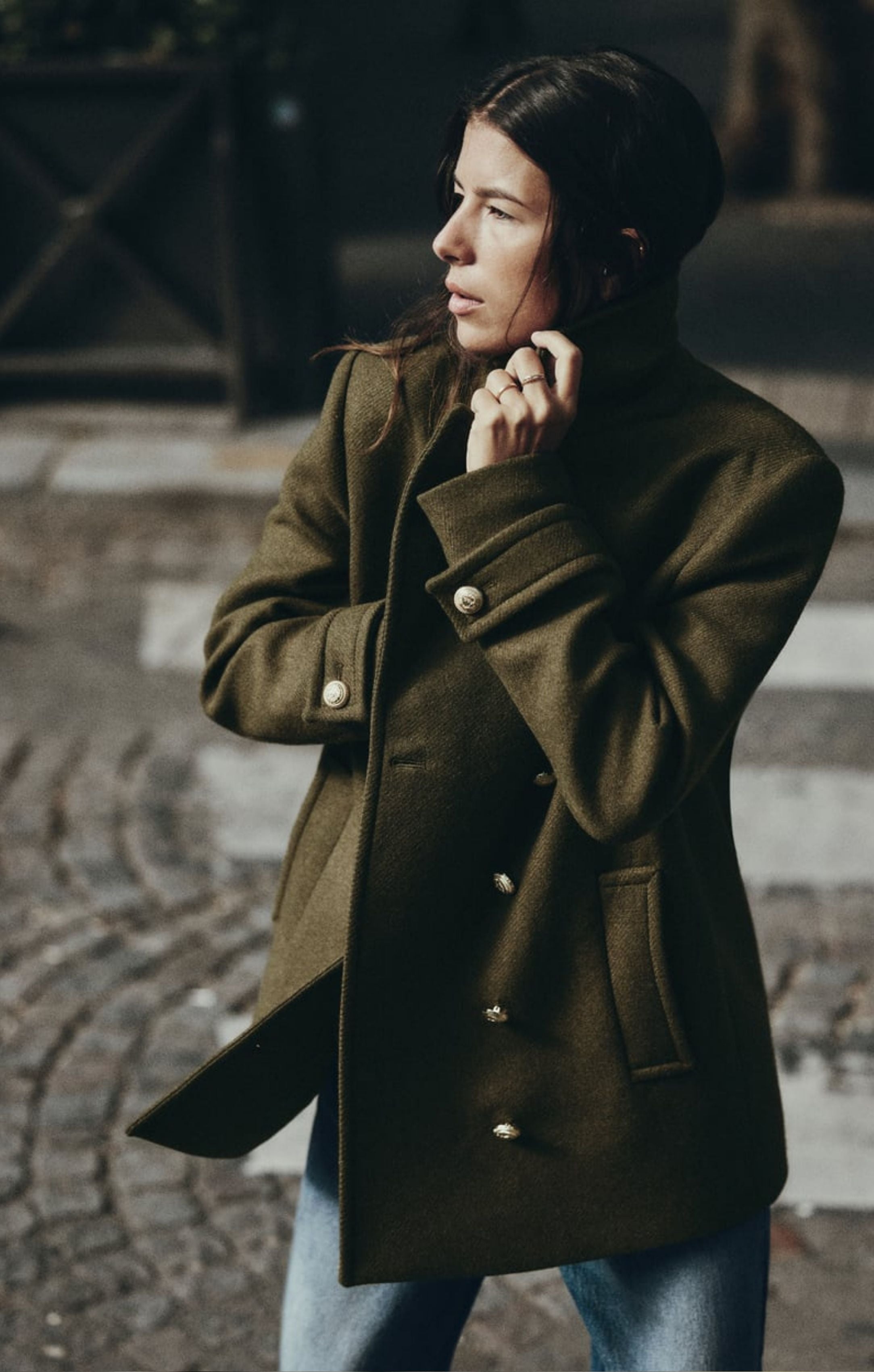 Zara Wool Blend Double-Breasted Coat