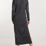 SimplyBe Silver Metallic Rib Midaxi Dress