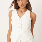Nobody's Child White Crepe Vinnie Waistcoat