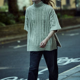Zara Cable-Knit Sweater With Short Sleeves