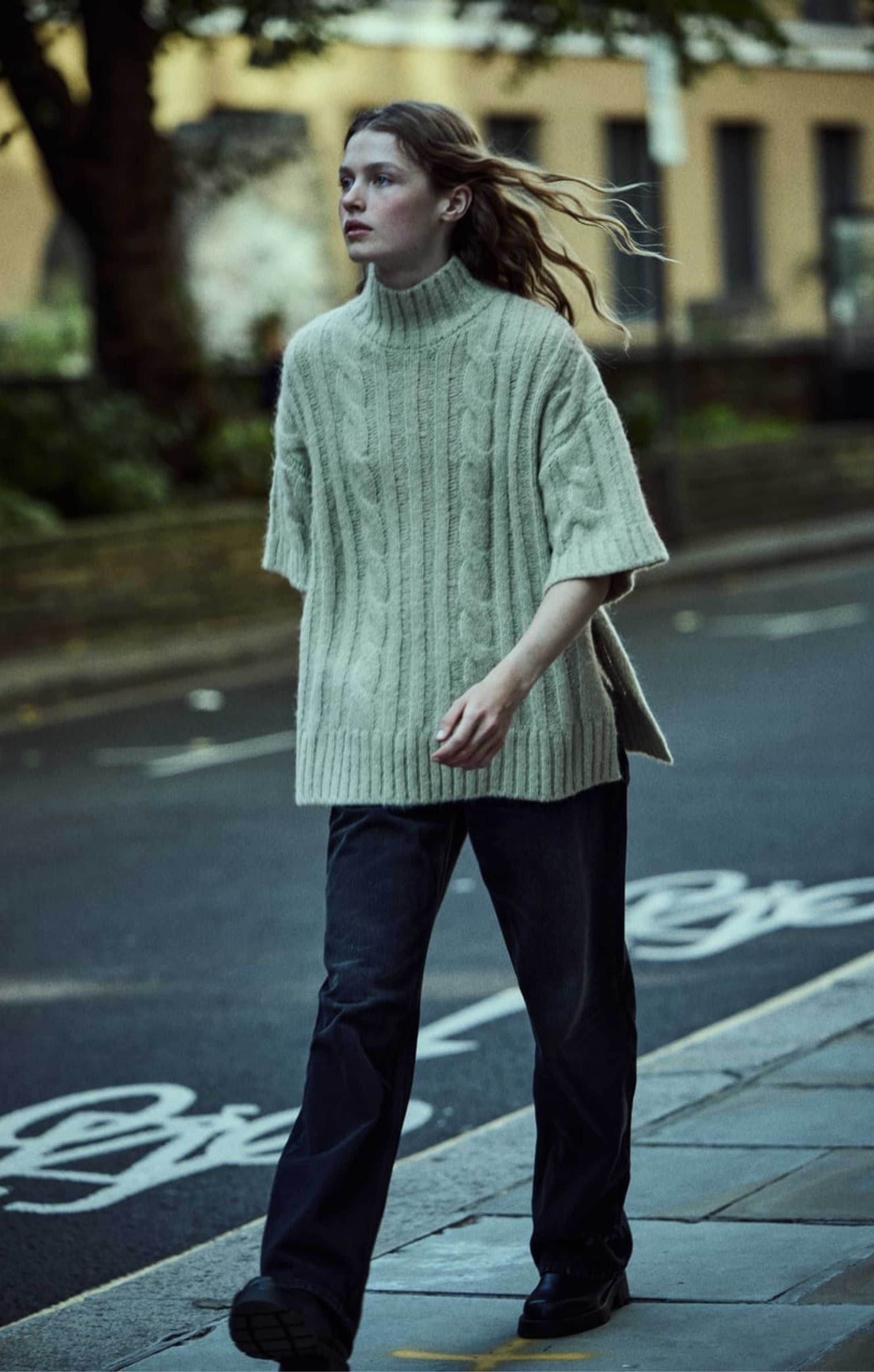 Zara Cable-Knit Sweater With Short Sleeves product image