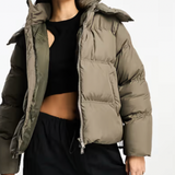 The Couture Club Essentials Puffer Jacket In Matte Brown