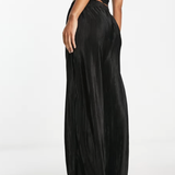 Bolongaro Trevor Velvet Plisse Flared Trouser In Black