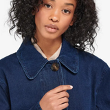 Barbour Denim Somerland Trench Jacket In Dark Wash