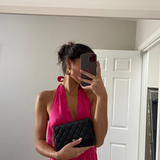 Y.A.S Satin Multiway Halterneck Maxi Dress In Vibrant Pink