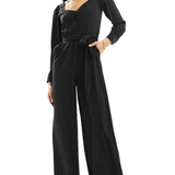 Only Tall V Neck Belted Jumpsuit In Black Glitter