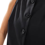 4th & Reckless square neck sleeveless button through waistcoat in black