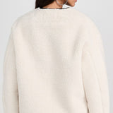 4th & Reckless Exclusive Button Detail Faux Shearling Jacket in Cream