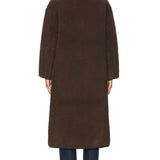 4th & Reckless Faux Shearling Toggle Fastening Coat in Chocolate