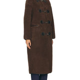 4th & Reckless Faux Shearling Toggle Fastening Coat in Chocolate