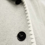 4th & Reckless Oversized Lapel Jacket with Contrast Stitch in Grey