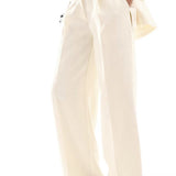 4th & Reckless Tailored Wide Leg Boxer Waistband Trouser in Buttercream Yellow