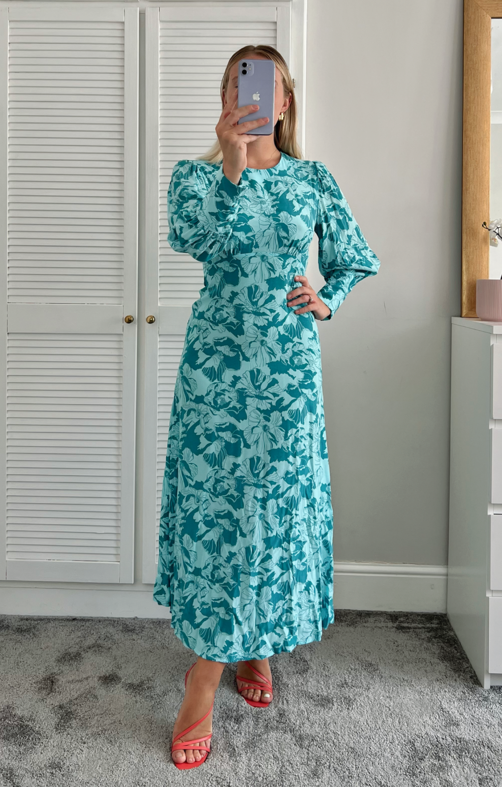 M&S Autograph Floral Empire Line Midi Shift Dress product image