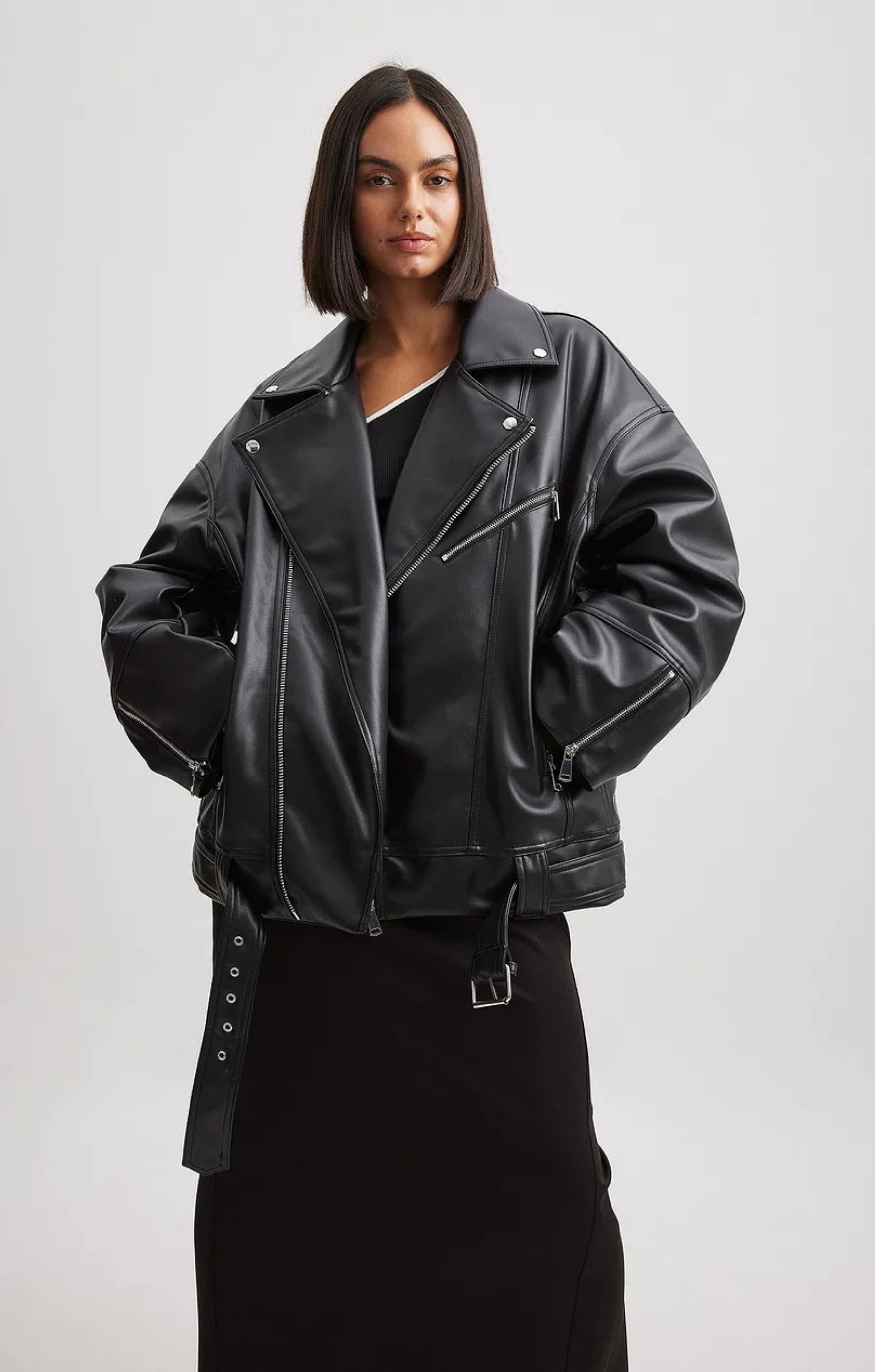 NA-KD Oversized Pu Biker Jacket product image