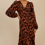 Little Mistress Leopard Print Blouson Sleeve Midaxi Dress product image