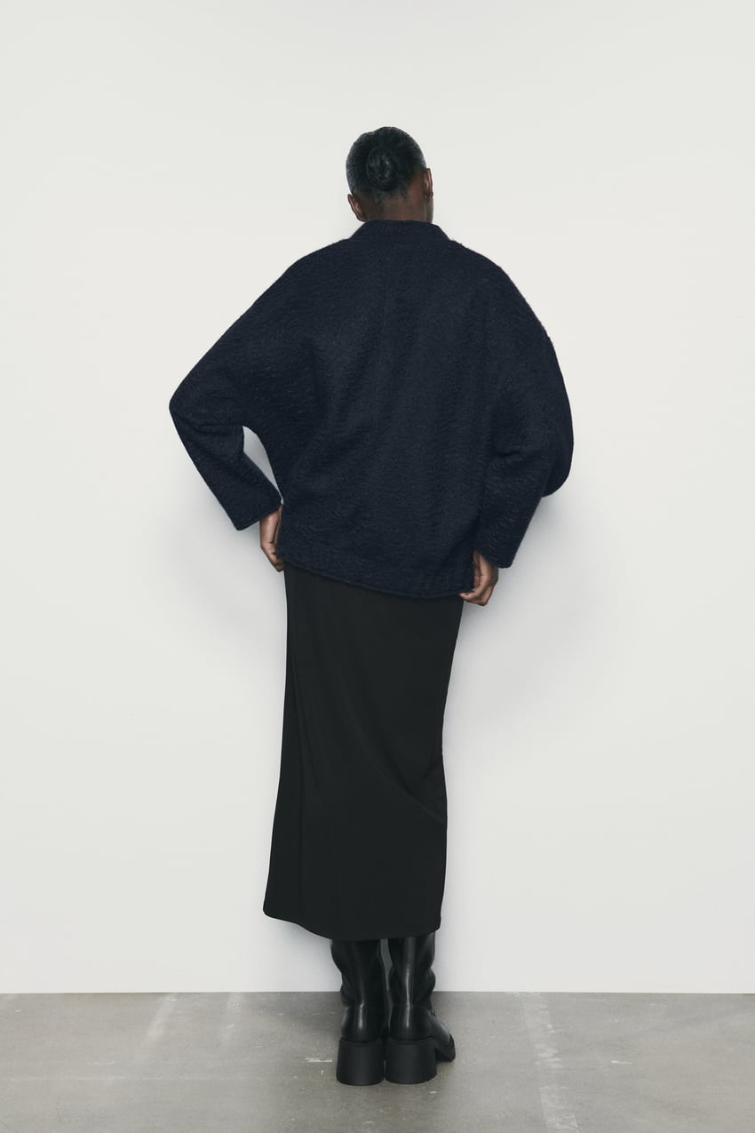 Zara Boucle Oversize Bomber Jacket product image