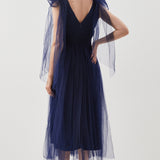 Karen Millen Tulle Tie Straps Plunge Woven Midi Dress product image