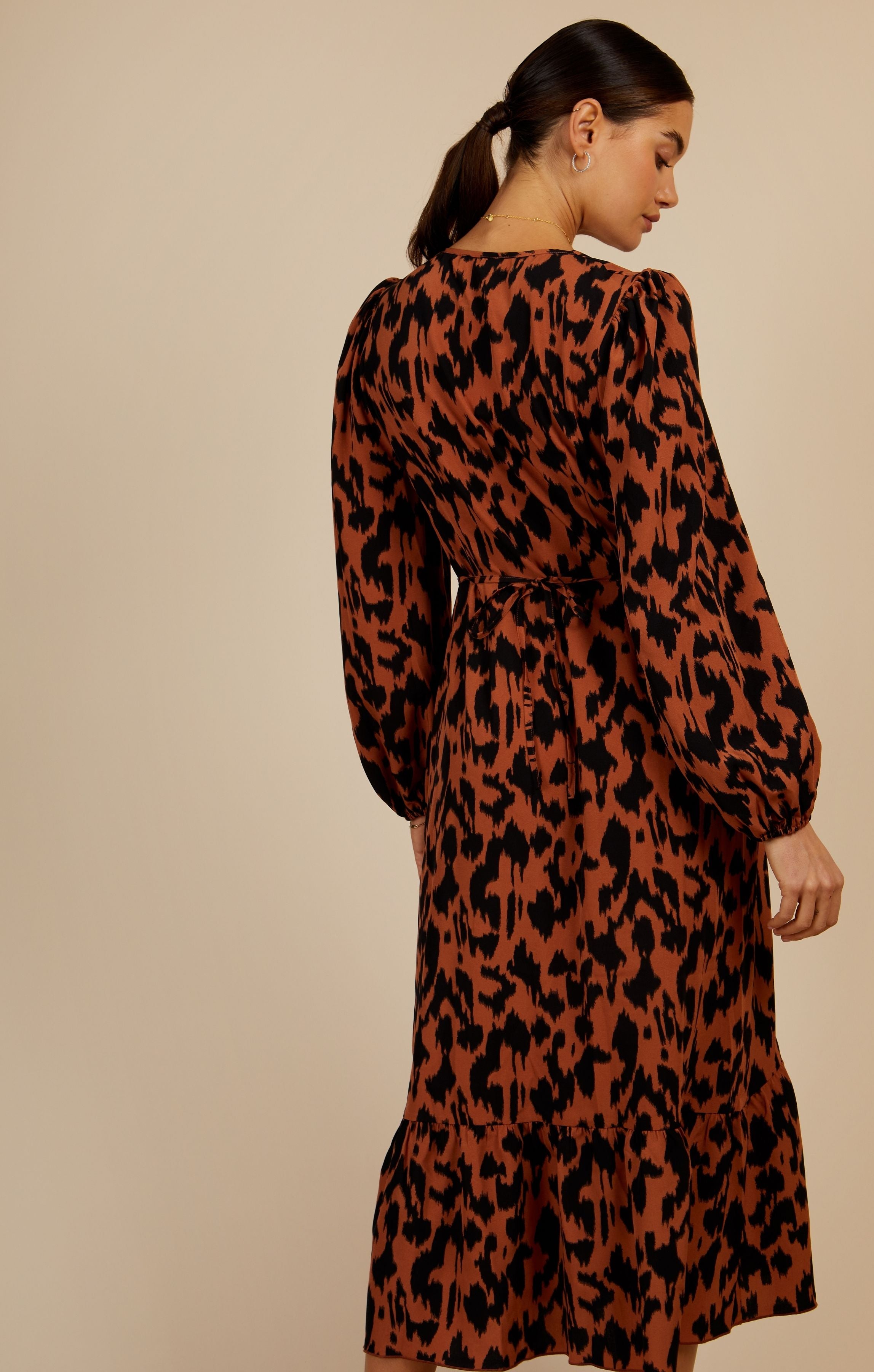 Little Mistress Leopard Print Blouson Sleeve Midaxi Dress product image