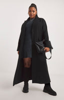 Simply Be Black Faux Wool Maxi Coat