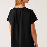 M&S Black Embellished Round Neck Short Sleeve Top product image