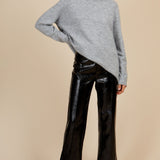 Little Mistress Oatmeal Metallic Knit Roll Neck Jumper