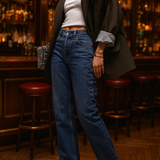 Topshop Dad Jeans In Mid Blue