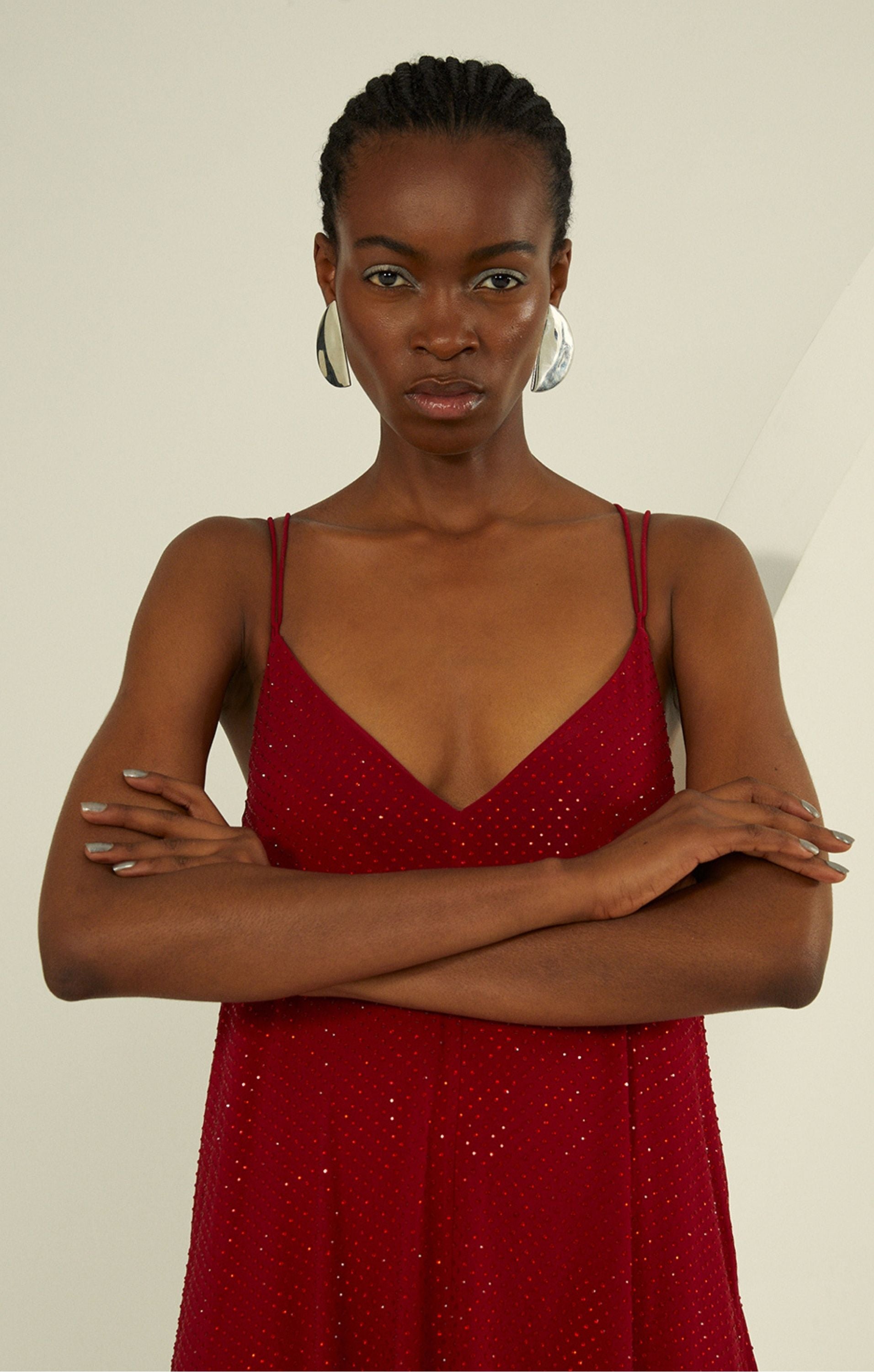 Rent Karen Millen All Over Embellished Georgette Strappy Woven Maxi Dress | Hirestreet Rent Karen Millen All Over Embellished Georgette Strappy Woven Maxi Dress | Hirestreet