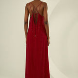 Karen Millen All Over Embellished Georgette Strappy Woven Maxi Dress product image