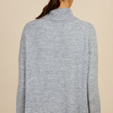 Little Mistress Oatmeal Metallic Knit Roll Neck Jumper