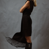 NA-KD x Josefine Hj Fringe Mini Skirt In Black